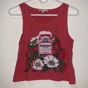 Budweiser Floral Crop top 🌺